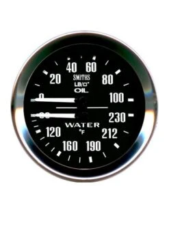 Manomètre Combiné SMITHS Pression D'huile 100PSI Et Température D'eau 110°