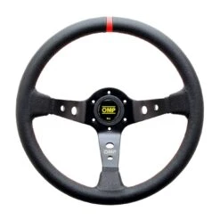 Volant OMP Corsica D350 En Cuir Noir Et Rouge