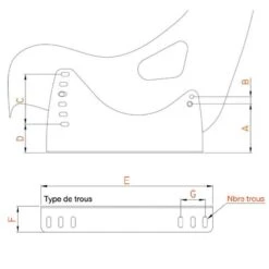 Fixations Latérales OMP En Acier 380 Mm 4 Trous