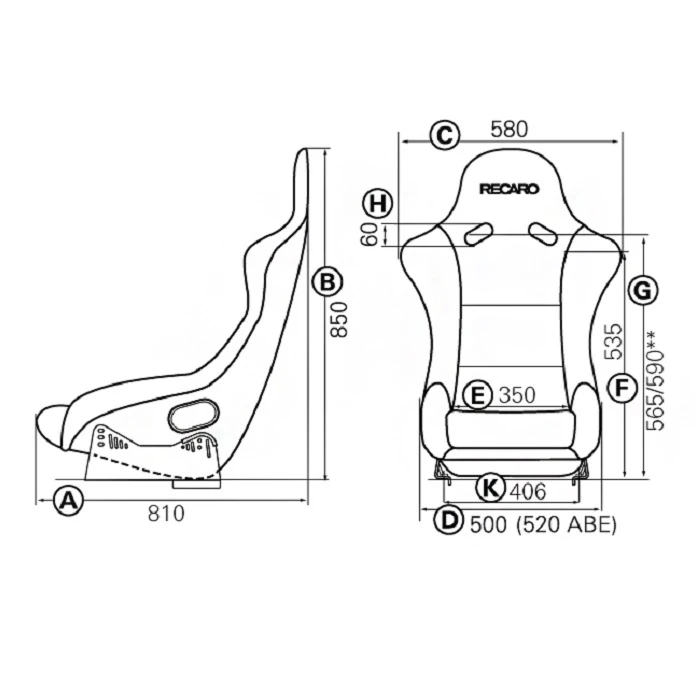 Baquet RECARO Pole Position ABE Dinamica Noir / Simili Cuir Noir 4 Baquet RECARO Pole Position ABE Dinamica Noir / Simili Cuir Noir – Image 2