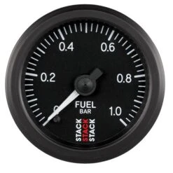 Manomètre STACK Analogique Pro Pression Essence 0-1 Bar